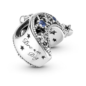 925 Sterling Silver Moon and Stars Bead Charm