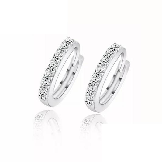 Tiny Clear CZ Huggie Earrings