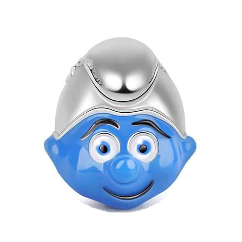 925 Sterling Silver Blue Enamel Smurf Bead Charm