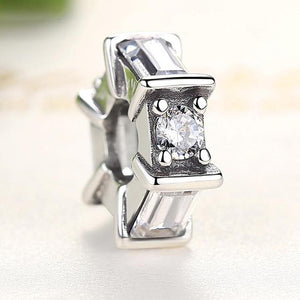 925 Sterling Silver CZ Ice Sculpture Spacer