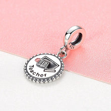 Load image into Gallery viewer, 925 Sterling Silver Teacher Dangle Charm
