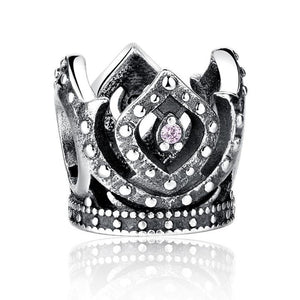 925 Sterling Silver Princess Crown Bead Charm