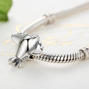 925 Sterling Silver Airplane Bead Charm