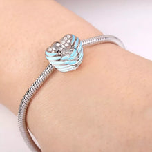 Load image into Gallery viewer, 925 Sterling Silver Baby Boy Wrapped Angel Wings Bead Charm