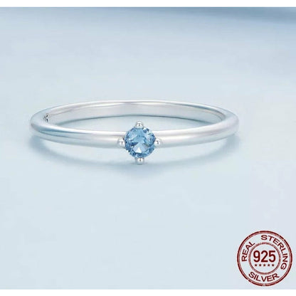 Blue CZ Stackable Ring