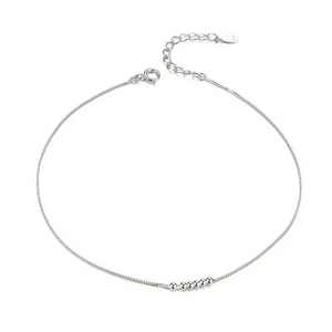 925 Sterling Silver Multi Ball Anklet