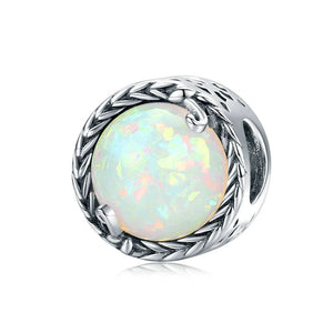925 Sterling Silver Pearl White Bead Charm