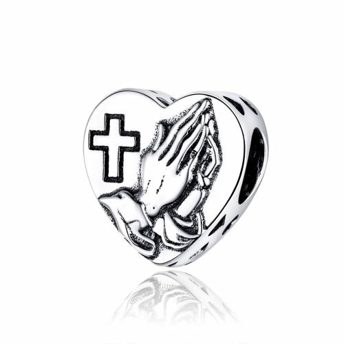 Prayer of Love Bible Verse Heart Bead Charm