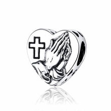 Load image into Gallery viewer, 925 Sterling Silver Prayer of Love Bible Verse Heart Bead Charm