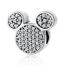 Load image into Gallery viewer, 925 Sterling Silver CZ Mickey Mouse Ears Bead Charm