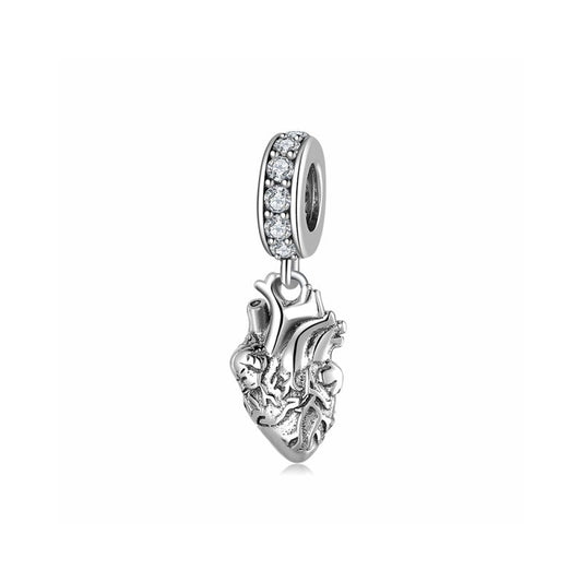 Real Human Heart Dangle Charm