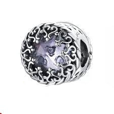 925 Sterling Silver CZ Purple Bead Charm