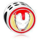 925 Sterling Silver Red And Yellow Enamel Iron Man Bead Charm