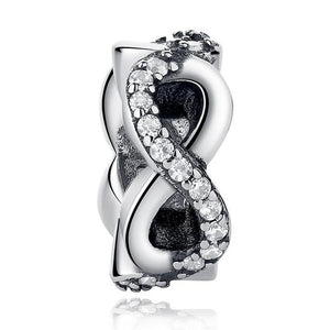925 Sterling Silver CZ Infinity Love Spacer