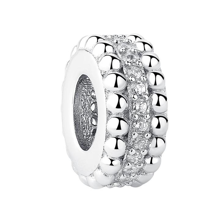 925 Sterling Silver Radiant White CZ Spacer