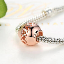 Load image into Gallery viewer, Rose Gold Plated Openwork Heart Patterned Bead Charm