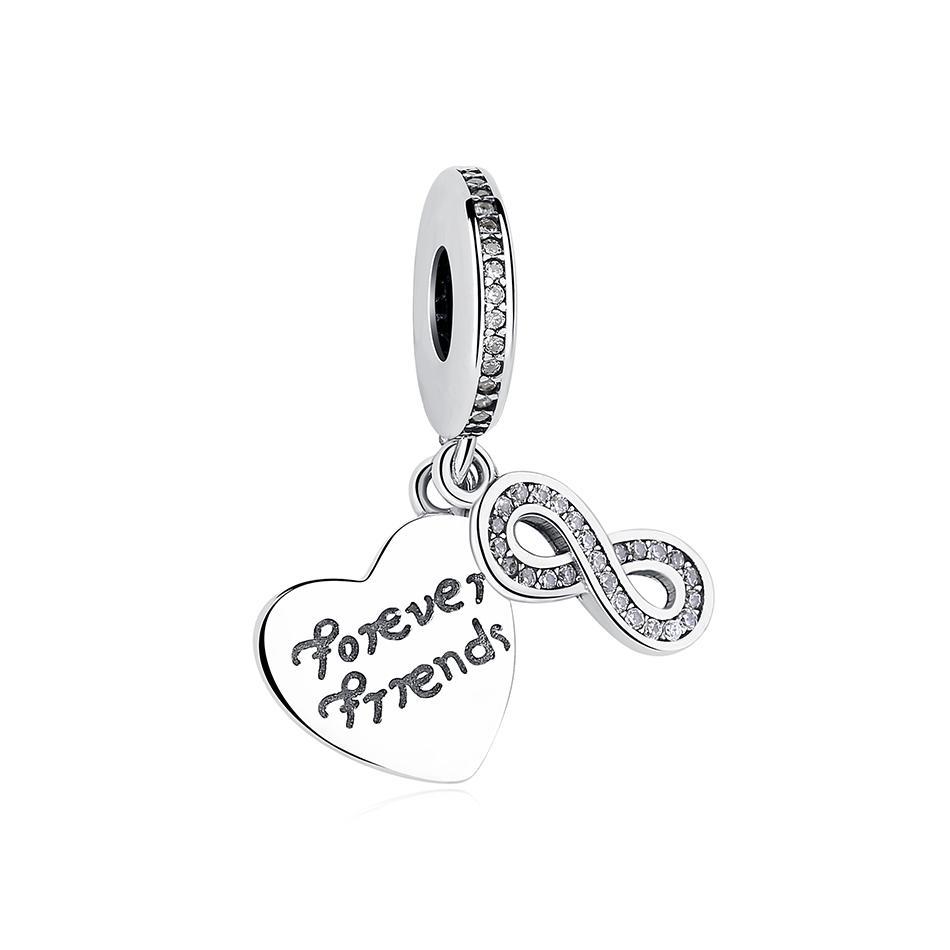 925 Sterling Silver Forever Friends Dangle Charm