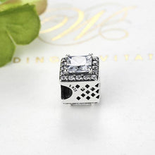 Load image into Gallery viewer, 925 Sterling Silver Square CZ Bead Charm