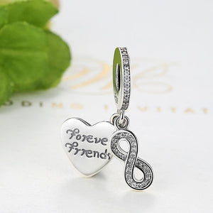925 Sterling Silver Forever Friends Dangle Charm