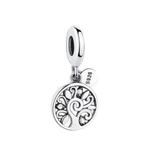 Load image into Gallery viewer, 925 Sterling Silver Clear CZ Tree of Life Dangle Charm