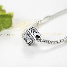 Load image into Gallery viewer, 925 Sterling Silver Square CZ Bead Charm