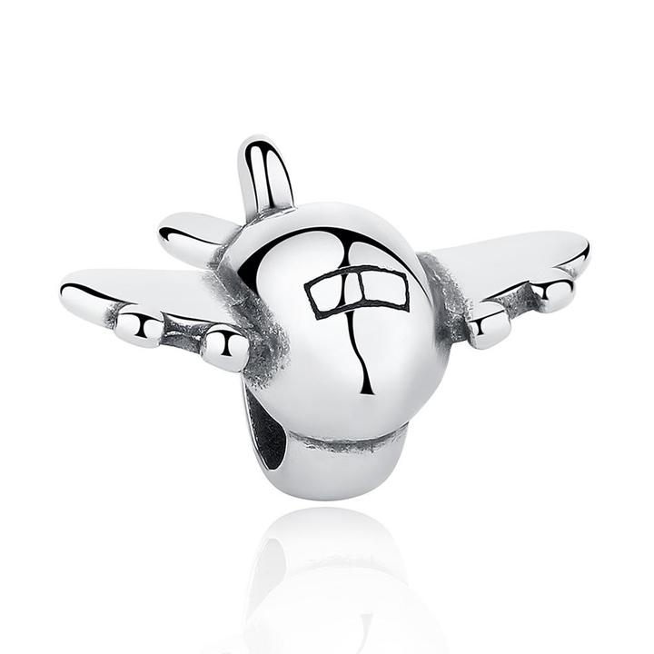 925 Sterling Silver Airplane Bead Charm