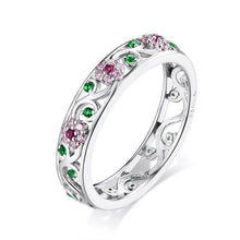 Load image into Gallery viewer, 925 Sterling Silver Colourful CZ Secret Garden Ring