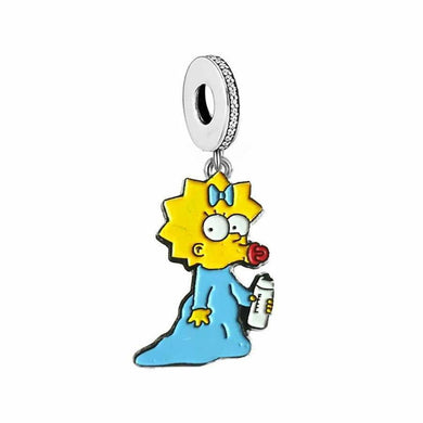 925 Sterling Silver Maggie Simpson Dangle Charm