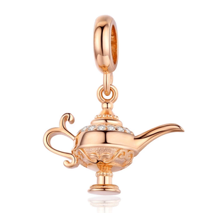 Rose Gold Plated Aladdin's Magic Lamp Dangle Charm