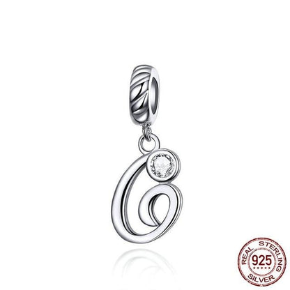 CZ Alphabet Letter A-Z Dangle Charm