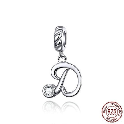 CZ Alphabet Letter A-Z Dangle Charm