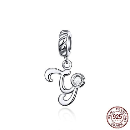 CZ Alphabet Letter A-Z Dangle Charm