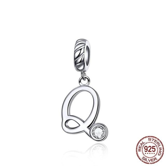 CZ Alphabet Letter A-Z Dangle Charm