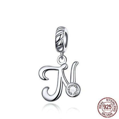 CZ Alphabet Letter A-Z Dangle Charm