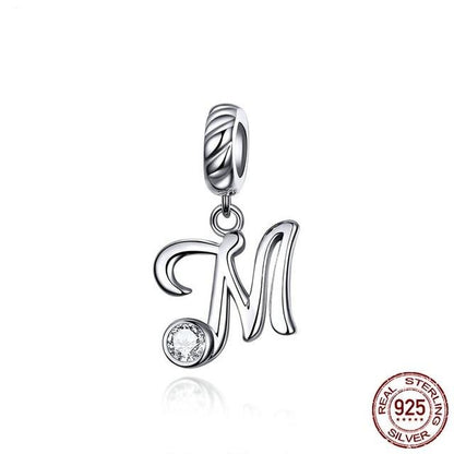 CZ Alphabet Letter A-Z Dangle Charm
