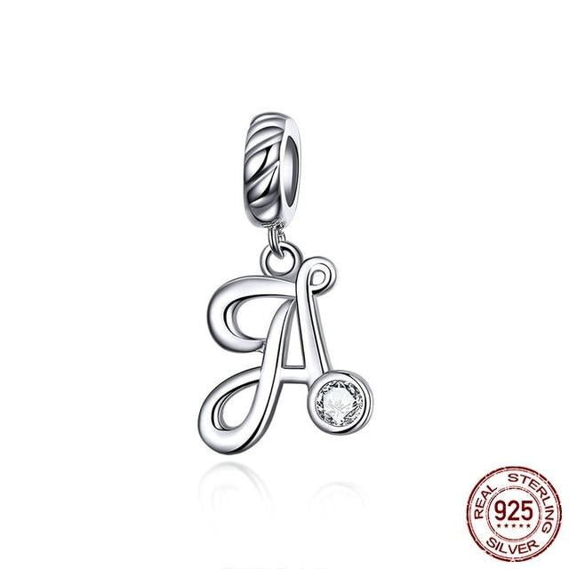 CZ Alphabet Letter A-Z Dangle Charm