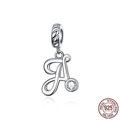 CZ Alphabet Letter A-Z Dangle Charm