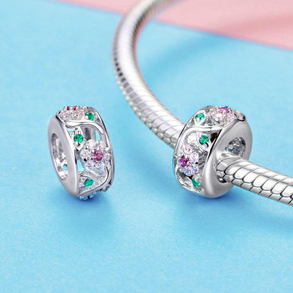 Pink CZ Openwork Floral Garden Spacer