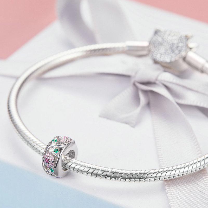 Pink CZ Openwork Floral Garden Spacer