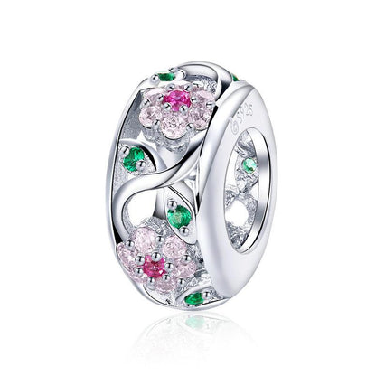 Pink CZ Openwork Floral Garden Spacer