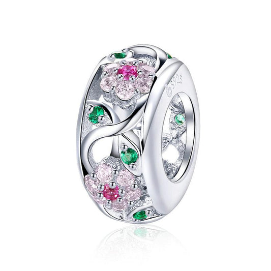 Pink CZ Openwork Floral Garden Spacer