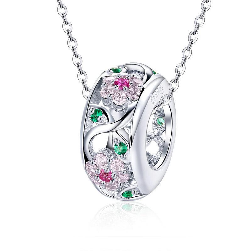 Pink CZ Openwork Floral Garden Spacer