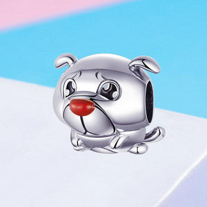 925 Sterling Silver Cute French Bulldog Bead Charm
