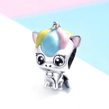 Load image into Gallery viewer, 925 Sterling Silver Baby Unicorn Colourful Enamel Bead Charm