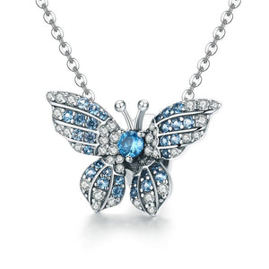925 Sterling Silver Blue and Clear CZ Butterfly Stopper