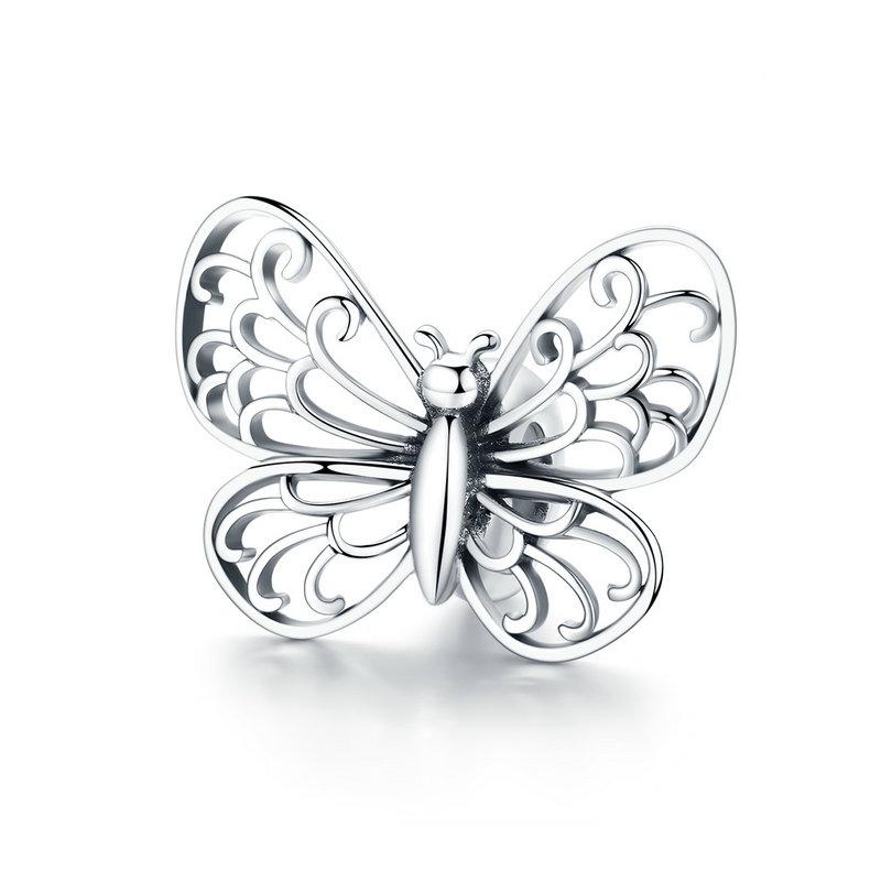 925 Sterling Silver Large Size Openwork Butterfly Stopper