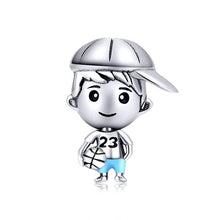 Load image into Gallery viewer, 925 Sterling Silver Basketball Boy Bead Charm