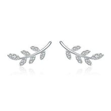 Load image into Gallery viewer, 925 STERLING SILVER SPRING LEAF EARRINGS