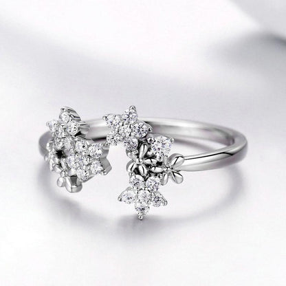 CZ Daisy Adjustable Ring