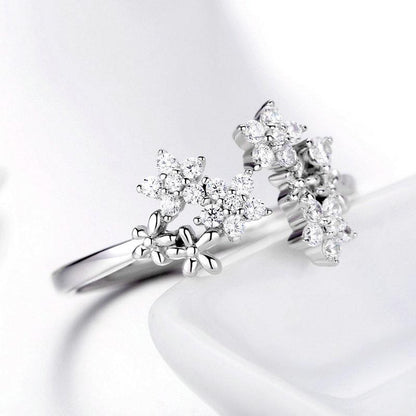 CZ Daisy Adjustable Ring
